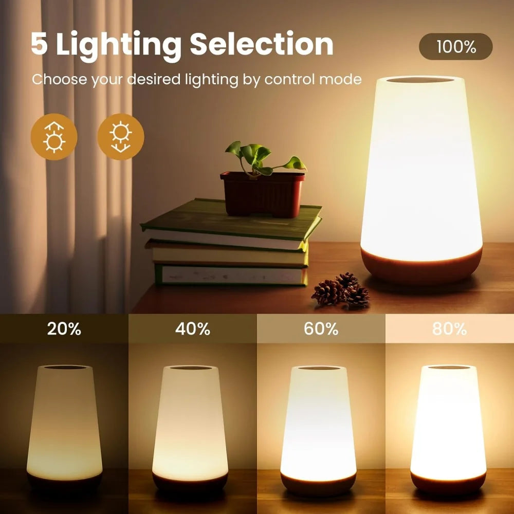 Colorful USB Rechargeable Dimmable Touch Lamp - Perfect Portable Night Light for Kids and Adults with 13 RGB Colors