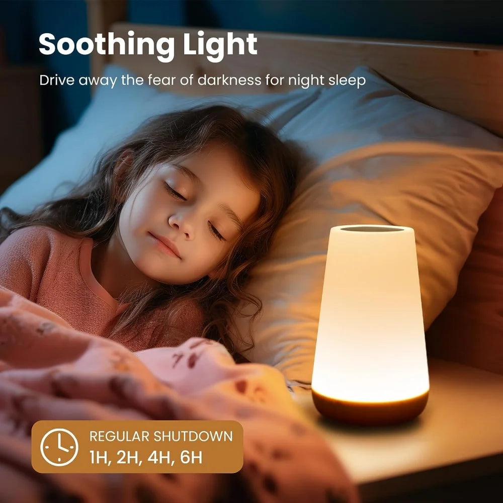 Colorful USB Rechargeable Dimmable Touch Lamp - Perfect Portable Night Light for Kids and Adults with 13 RGB Colors