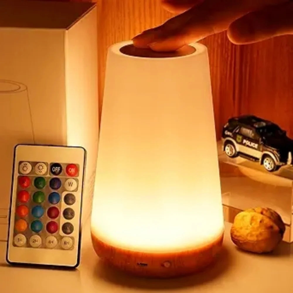 Colorful USB Rechargeable Dimmable Touch Lamp - Perfect Portable Night Light for Kids and Adults with 13 RGB Colors
