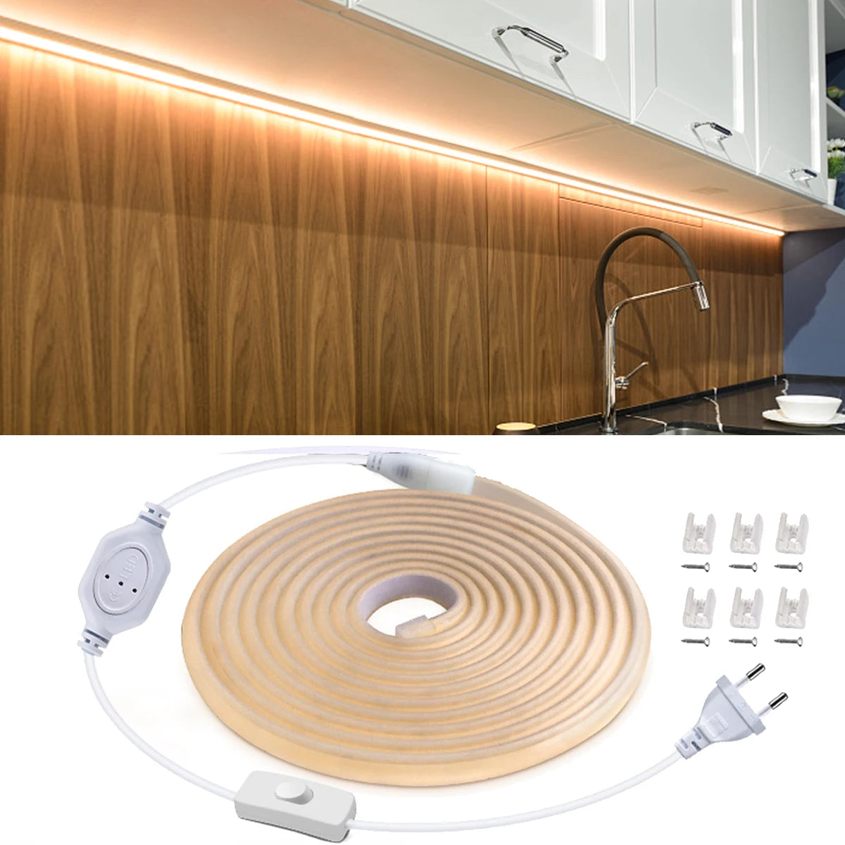 Illuminate Your Space with Our Waterproof COB LED Under Cabinet Light - Perfect for Kitchens and More!